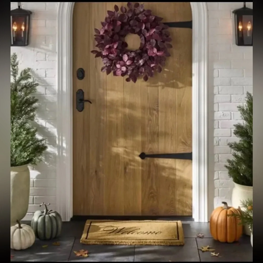 Artificial Leaf Wreath Burgundy - Studio McGee